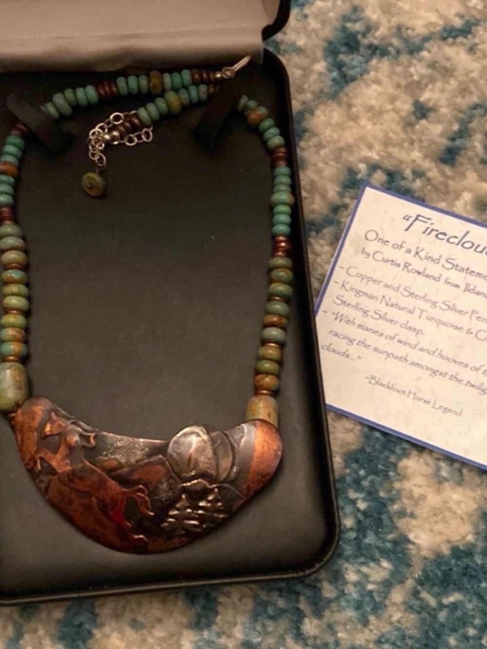 Ildanach Studios Curtis Rowland Firecloud Necklace. Blackfoot Horse Legend